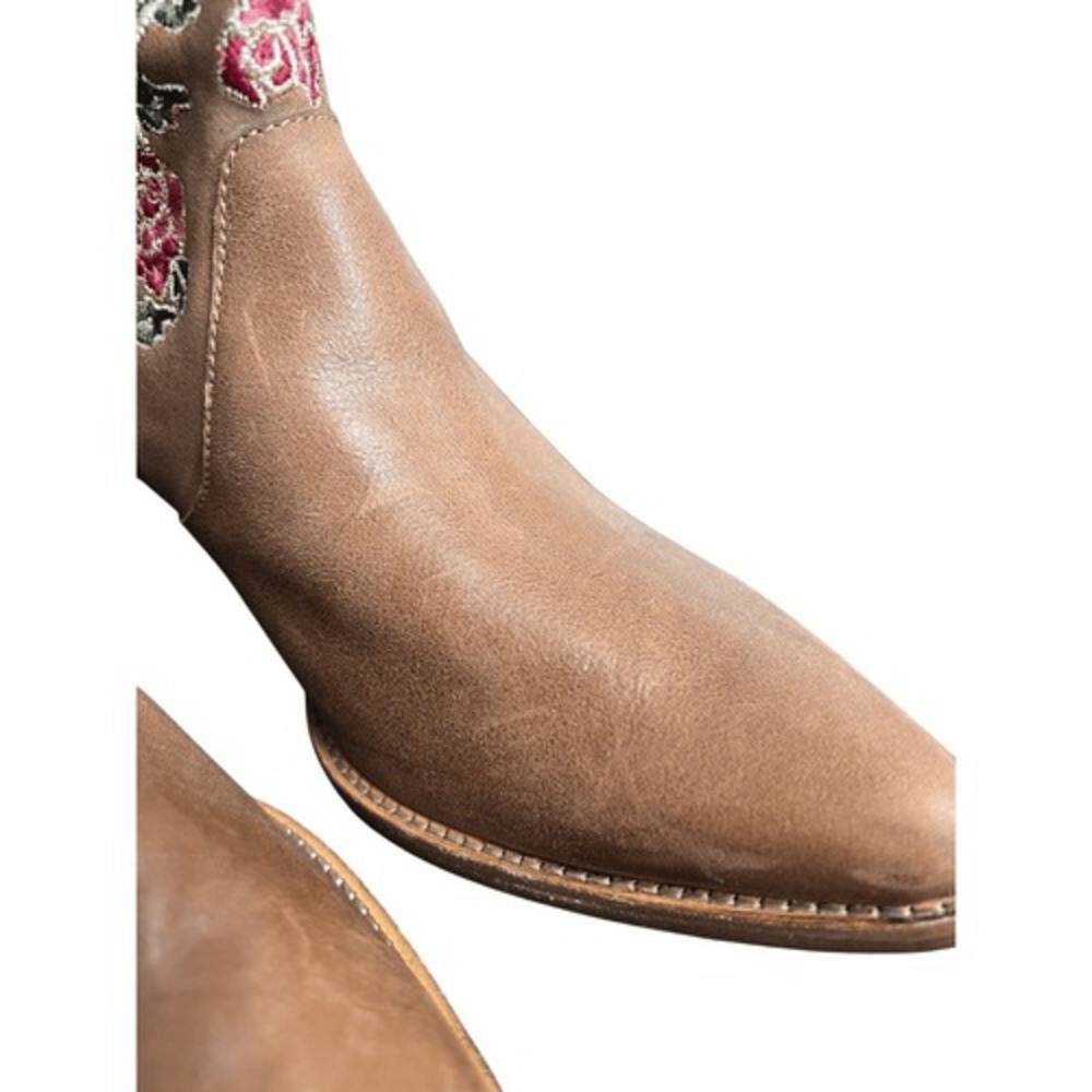 Anthropologie Marco Delli Embroidered Leather Western Boot Size 36 Floral Cowboy - Picture 11 of 14